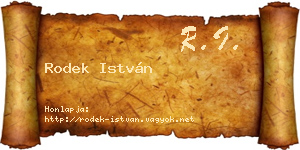 Rodek István névjegykártya